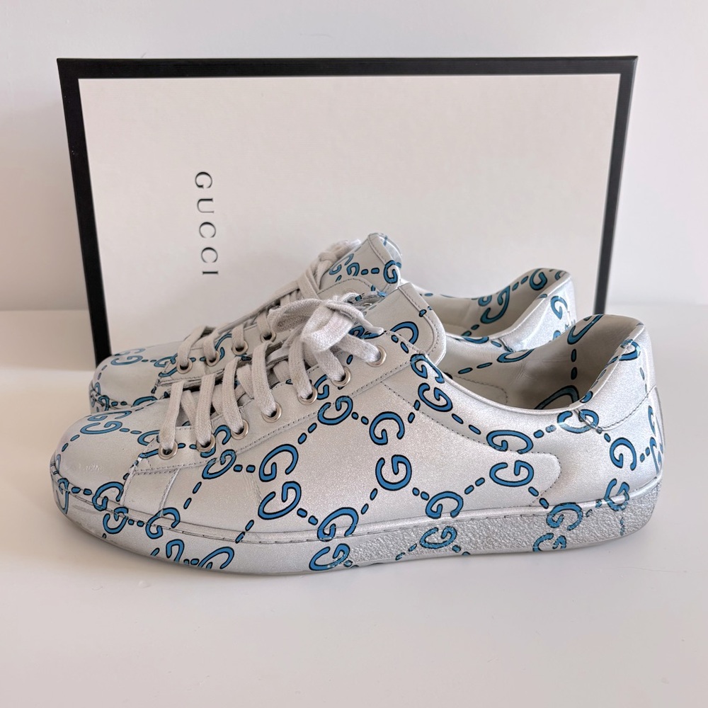 Gucci Waxed Leather GG Ace Sneakers